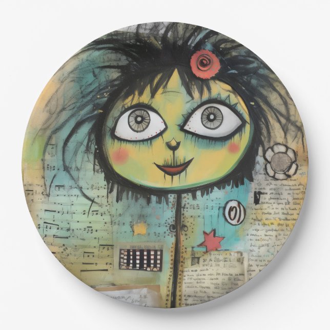 Prato De Papel ArtLady 4 encantadora e angustiada (Frente)