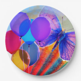 Prato De Papel Artsy Butterfly e Balões