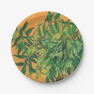Prato De Papel Árvore cinzenta, verde-amarelo-veraneio verde-ver