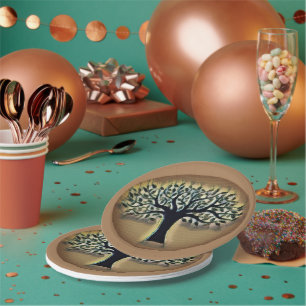 Prato De Papel Árvore da vida Abstrato da arte