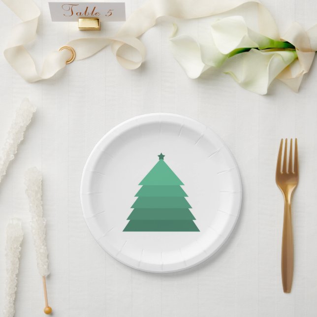 Prato de Papel Árvore de Natal (Casamento)