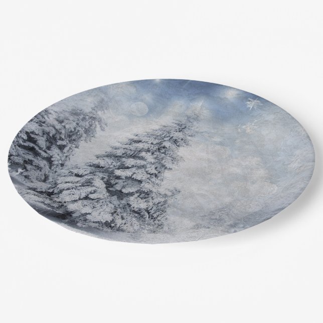 Prato De Papel Árvore de Natal branca (Inclinado)