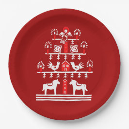 Prato De Papel Árvore de Natal branca branca, branca e festiva, b