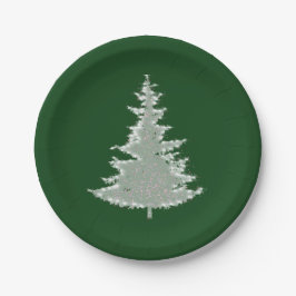 Prato De Papel Árvore de Natal Brilhante e Encantada