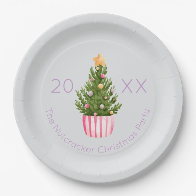 Prato De Papel Árvore de Natal de Noz-Cracker (Frente)