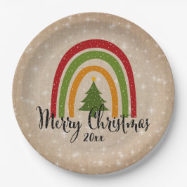 Prato De Papel Árvore de Natal do Arco-Íris Moderno 20xx Adiciona