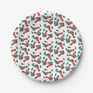 Prato De Papel Árvore de Natal do Caminhão de Pickup Vermelho