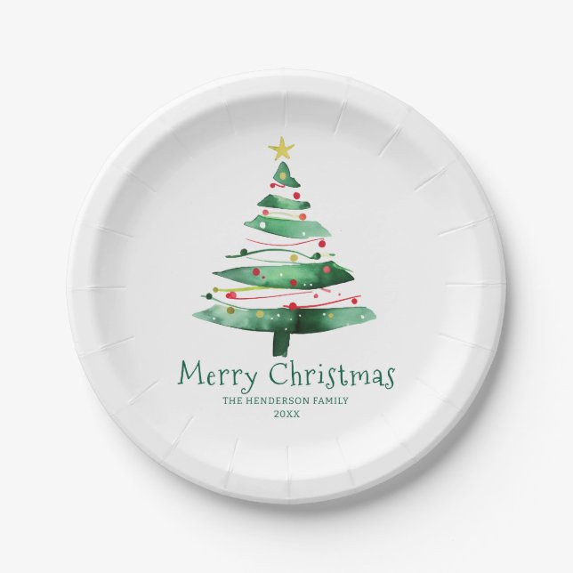 PRATO DE PAPEL ÁRVORE DE NATAL MODERNA (Frente)