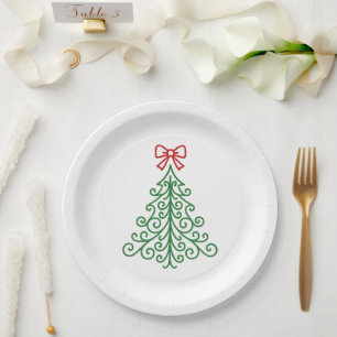 Prato De Papel Árvore simples com Natal moderno Arco