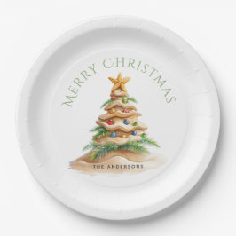 Prato De Papel Árvore Tropical de Natal