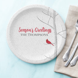 Prato De Papel Árvore Vermelho Cardinal de Birch, comemoradora da