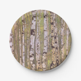 Prato De Papel Árvores-aves numa Floresta Florestal (Roerich)