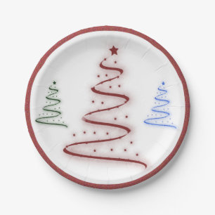 Prato De Papel Árvores Coloridas-