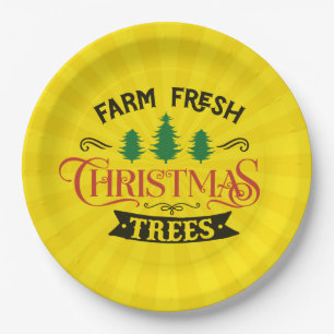 Prato De Papel Árvores de Natal frescas fazenda- 54394