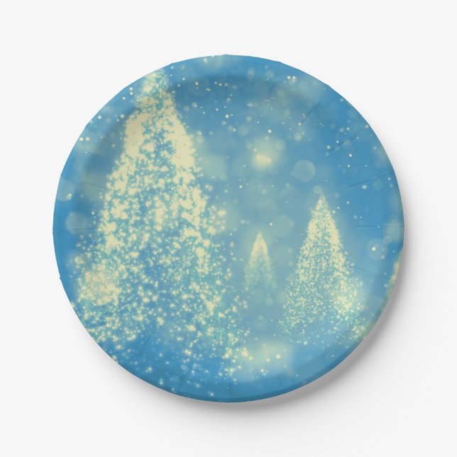 Prato De Papel Árvores de Natal Mágicas (Frente)