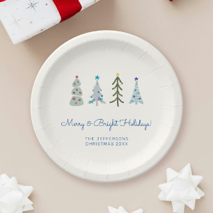 Prato De Papel Árvores de Natal minimalistas escandinavas