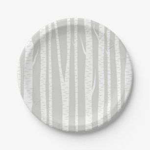 Prato De Papel Árvores de vidoeiro branco