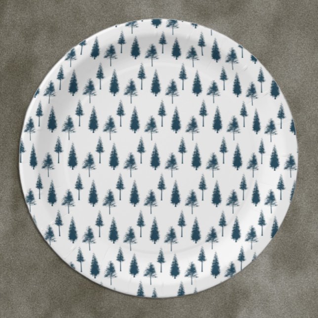 Prato De Papel Árvores marinhos de inverno (Criador carregado)
