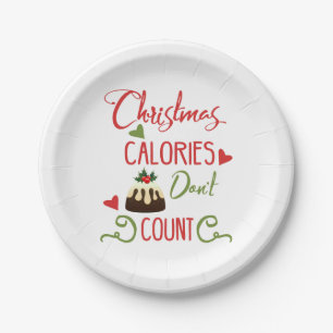 Prato De Papel as calorias do Natal não contam citações