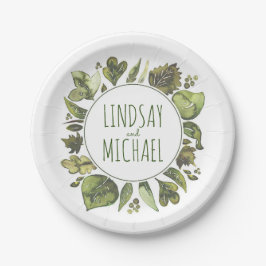 Prato De Papel As hortaliças da aguarela envolvem o casamento