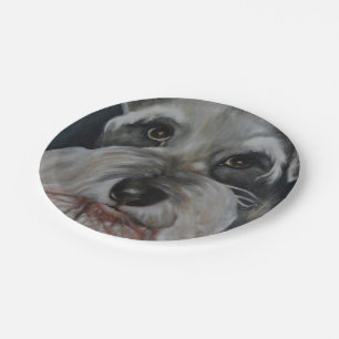 Prato De Papel As placas de papel do Schnauzer