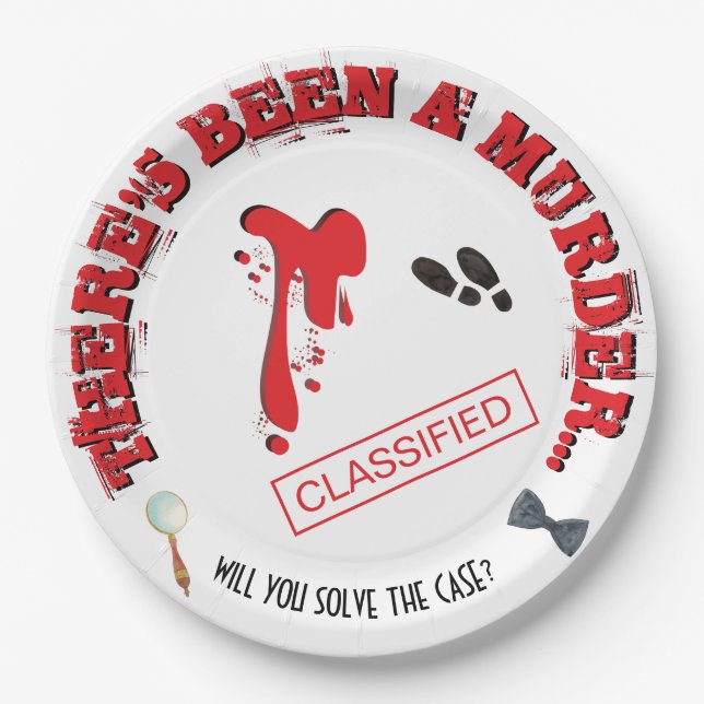 Prato De Papel Assassinato Mistério BLOODY Festa de aniversário (Frente)