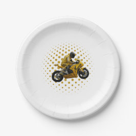 Prato De Papel Assiette en carton moto sportive