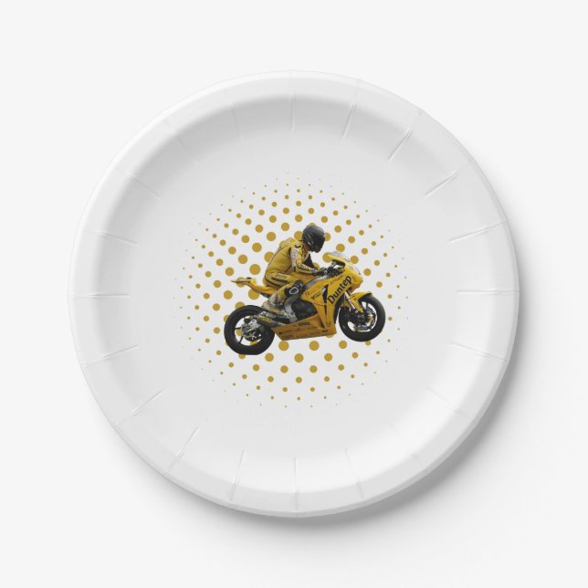 Prato De Papel Assiette en carton moto sportive (Frente)