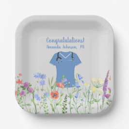 Prato De Papel Assistente médico PA personalizado Esfregões azuis