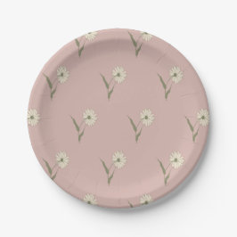 Prato De Papel Aster Botânico Delicado Espalhado | Rosa Empoeirad