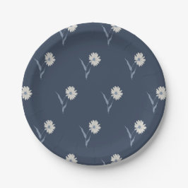 Prato De Papel Aster Botânico Espalhado Delicado | Azul-Marinho I
