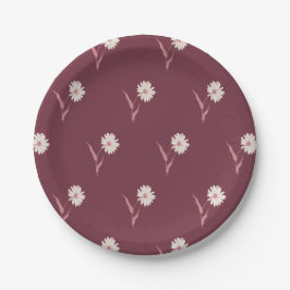 Prato De Papel Aster Botânico Espalhado Delicado | Burgundy Profu