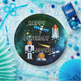 Prato De Papel Astronauta Divertido Colagem de Aniversário Person