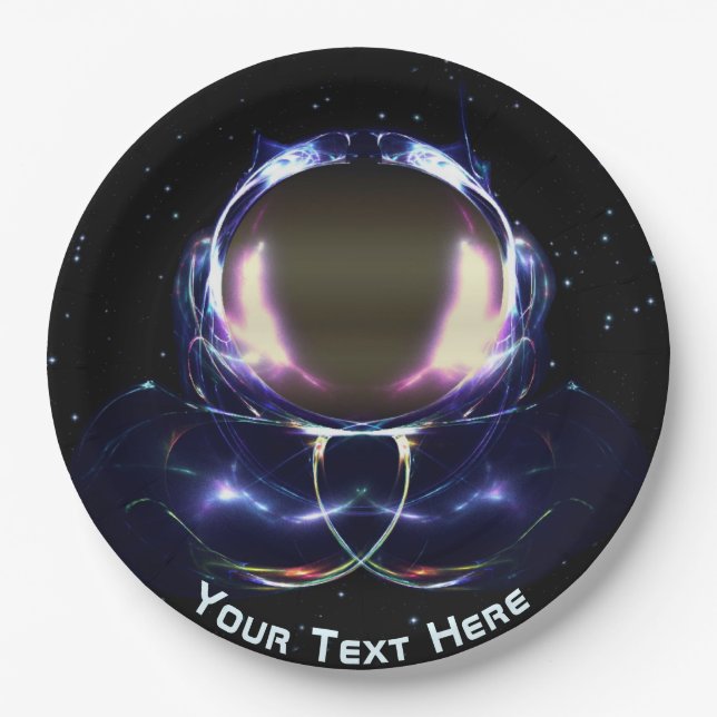 Prato De Papel Astronauta Fractal (Frente)