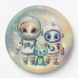 Prato De Papel Atenção Placas de Papel Simples Intergalácticas