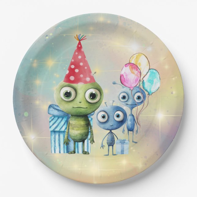 Prato De Papel Atenção Placas de Papel Simples Intergalácticas (Frente)