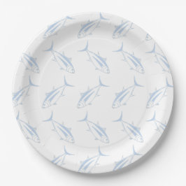 Prato De Papel Atum voador-branco de pasta azul e branca