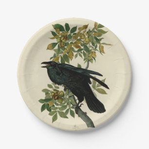 Prato De Papel Audubon Raven Bird Classic Trabalho de arte
