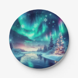 Prato De Papel aurora borealis/Natal/Inverno