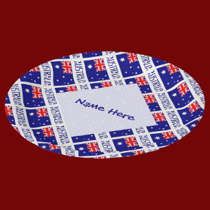 Prato De Papel Austrália Bandeira Australiana Personalizada Azul