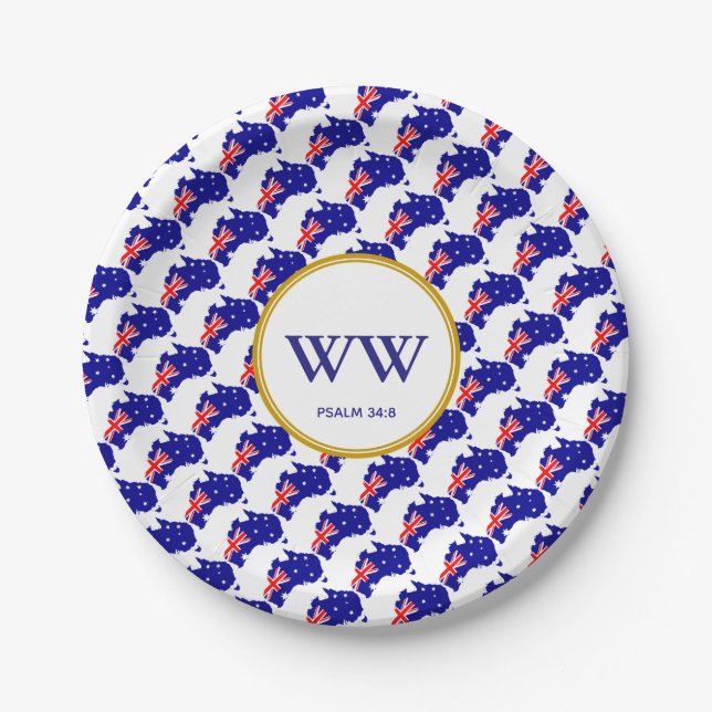 Prato De Papel AUSTRÁLIA FLAG Celebração de Herança de Aniversári (Frente)