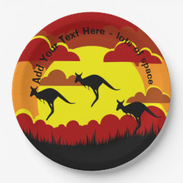 Prato De Papel Austrália Kangaroos Red Black 9" Paper Pla