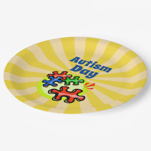 Prato De Papel Autismo escola/eventos Papelão 9"