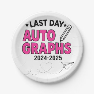 Prato De Papel Autografos do último dia 2024-2025 Graduação