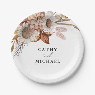 Prato De Papel Autum Rustic Floral, Casamento outono