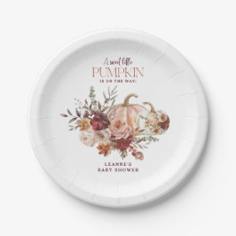 Prato De Papel Autumn Blooms 'a little pumpkin' Baby Shower