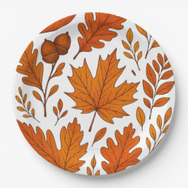 Prato De Papel Autumn Botanic - Folhas de outono
