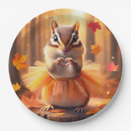 Prato De Papel Autumn Chipmunk Ballerina Dancer