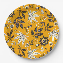 Prato De Papel Autumn Leaves, Berries & Acorns