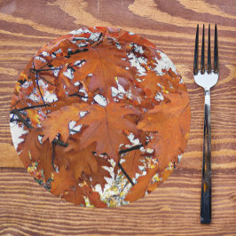 Prato De Papel Autumn Oak Deixa Floral